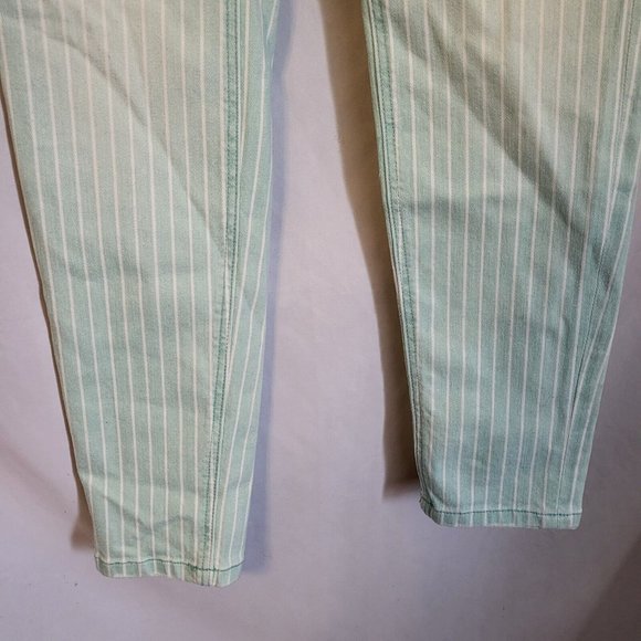 Women's Guess 1981 Skinny High Rise Vintage Aqua Striped Jeans Size 26*29, NWT - Picture 5 of 9